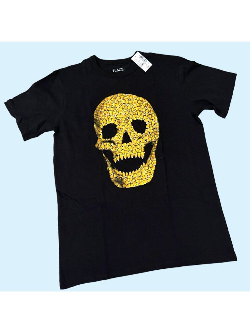 The Children’s Place Boys Skull Graphic T-Shirt Black Halloween Tee NWT Size XXL